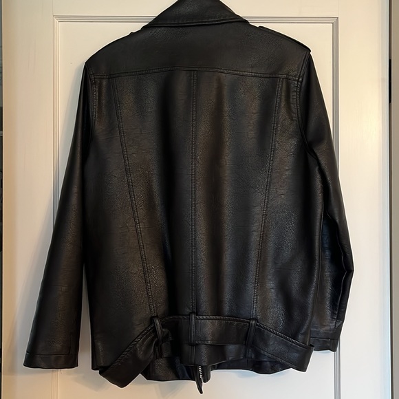 Oak and Fort Oversized Vegan Leather Jacket OS - Picture 3 of 3